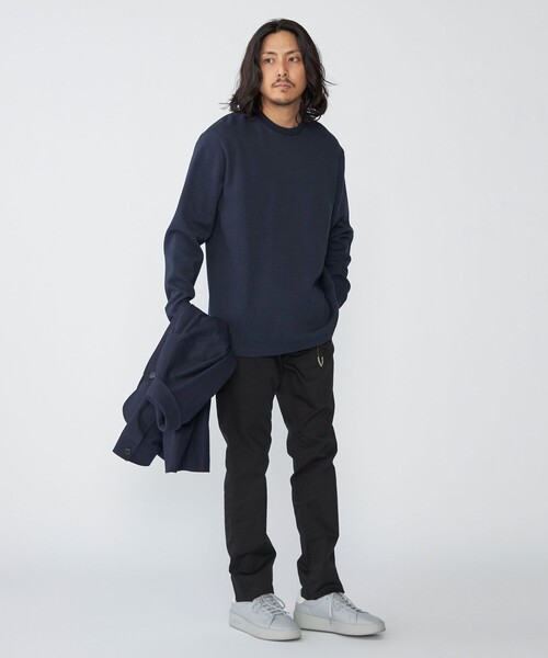 SHIPS(シップス)の「SHIPS: 鹿の子 ダブルフェイス クルーネック ロングスリーブ Tシャツ (ロンT)(Tシャツ/カットソー・メンズ・ベージュ/ネイビー/ブラック・SMALL/MEDIUM/LARGE/X-LARGE)」の18枚目の写真