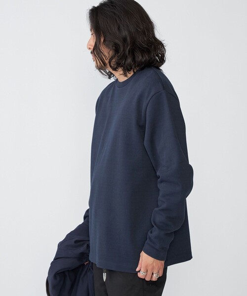 SHIPS(シップス)の「SHIPS: 鹿の子 ダブルフェイス クルーネック ロングスリーブ Tシャツ (ロンT)(Tシャツ/カットソー・メンズ・ベージュ/ネイビー/ブラック・SMALL/MEDIUM/LARGE/X-LARGE)」の20枚目の写真
