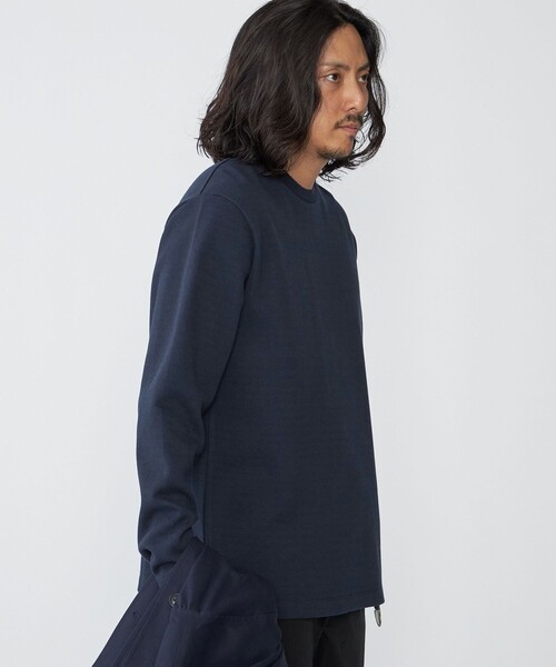 SHIPS(シップス)の「SHIPS: 鹿の子 ダブルフェイス クルーネック ロングスリーブ Tシャツ (ロンT)(Tシャツ/カットソー・メンズ・ベージュ/ネイビー/ブラック・SMALL/MEDIUM/LARGE/X-LARGE)」の22枚目の写真
