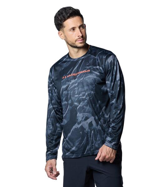UNDER ARMOUR(アンダーアーマー)の「UAテック プリント ロングスリーブ Tシャツ(トレーニング/メンズ)(Tシャツ/カットソー・メンズ・ブラック・M/S/2XL/L/XL)」の1枚目の写真