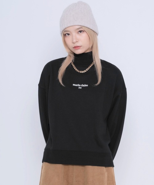 marie claire bis(マリクレール ビス)の「【別注】marie claire bis/マリ・クレール ビス ブランド ロゴ ワンポイント ハイネック 裏毛 長袖 スウェット トレーナー(スウェット・レディース・ブラック/アッシュグレー・M/L/LL)」の12枚目の写真