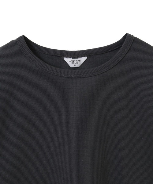 AMERICAN HOLIC(アメリカンホリック)の「抗菌防臭リブ5分袖カットプルオーバー(Tシャツ/カットソー・レディース・チャコールグレー/アイボリー/その他7/ホワイト系その他4・M/L)」の14枚目の写真