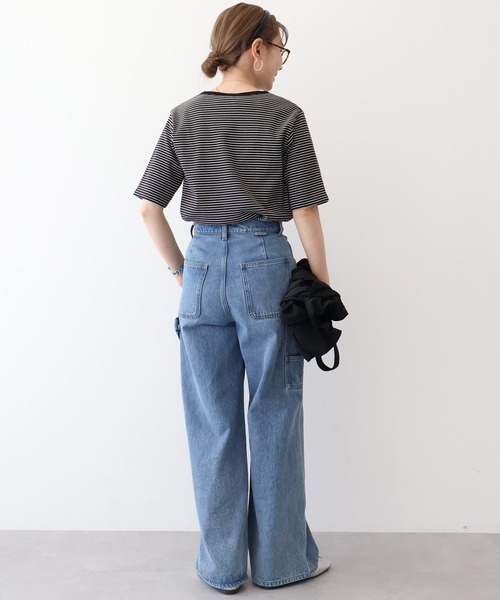 AMERICAN HOLIC(アメリカンホリック)の「抗菌防臭リブ5分袖カットプルオーバー(Tシャツ/カットソー・レディース・チャコールグレー/アイボリー/その他7/ホワイト系その他4・M/L)」の8枚目の写真