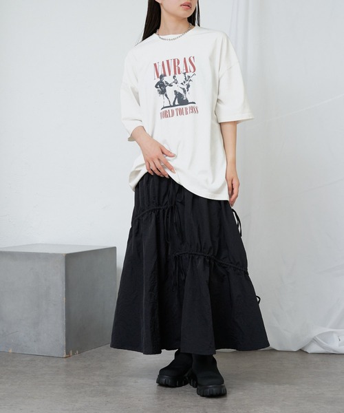 RAY CASSIN（レイカズン）の「ドロストリボンフレアスカート（スカート・レディース・ブラック/アイボリー/グレー・FREE）」の12枚目の写真