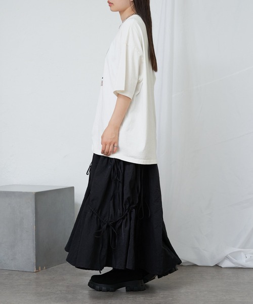 RAY CASSIN（レイカズン）の「ドロストリボンフレアスカート（スカート・レディース・ブラック/アイボリー/グレー・FREE）」の13枚目の写真