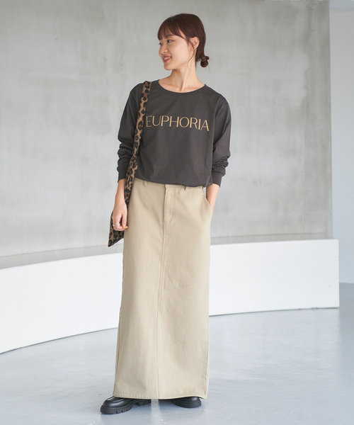 Spick & Span（スピックアンドスパン）の「シルケット天竺ロゴロンTEE3（Tシャツ/カットソー・レディース・ホワイト/チャコールグレー・FREE）」の4枚目の写真