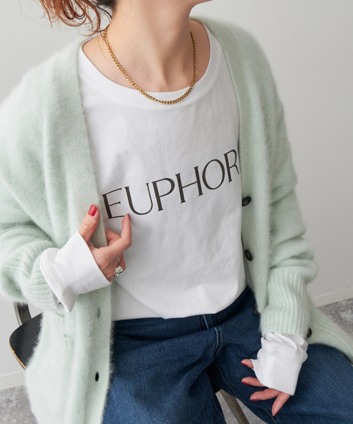 Spick & Span（スピックアンドスパン）の「シルケット天竺ロゴロンTEE3（Tシャツ/カットソー・レディース・ホワイト/チャコールグレー・FREE）」の8枚目の写真