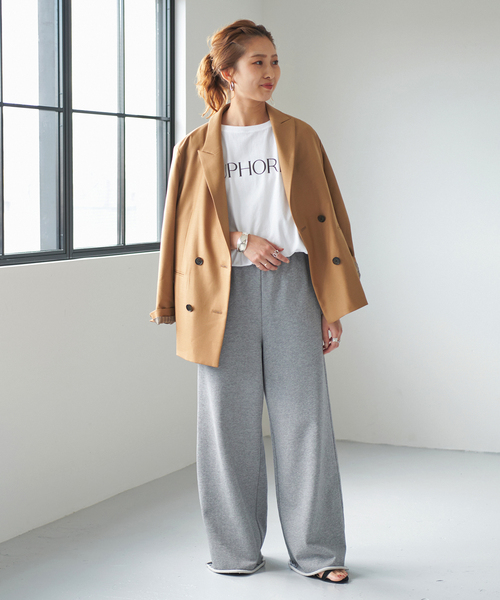 Spick & Span（スピックアンドスパン）の「シルケット天竺ロゴロンTEE3（Tシャツ/カットソー・レディース・ホワイト/チャコールグレー・FREE）」の9枚目の写真