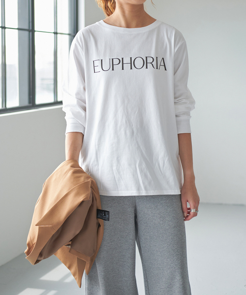 Spick & Span（スピックアンドスパン）の「シルケット天竺ロゴロンTEE3（Tシャツ/カットソー・レディース・ホワイト/チャコールグレー・FREE）」の18枚目の写真