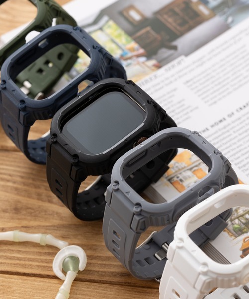 emonique(エモニーク)の「スマートウォッチバンド付きケース Apple Watch バンド【49mm対応】(デジタル腕時計・レディース・ホワイト/ブラック/ネイビー/グレー/グリーン・49)」の6枚目の写真