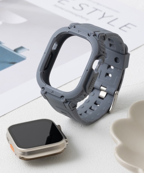 emonique(エモニーク)の「スマートウォッチバンド付きケース Apple Watch バンド【49mm対応】(デジタル腕時計・レディース・ホワイト/ブラック/ネイビー/グレー/グリーン・49)」の7枚目の写真