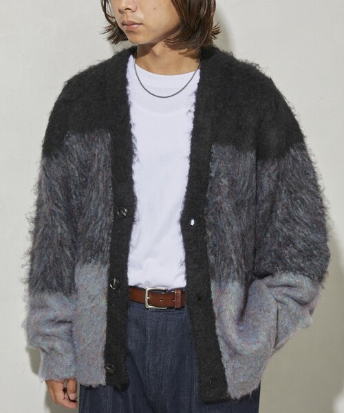 Firsthand(ファーストハンド)の「Firsthand/ファーストハンド グラデーションシャギーカーディガン / シャギーニット(カーディガン/ボレロ・メンズ・ベージュ/ブラック/ブルー・0/1)」の7枚目の写真