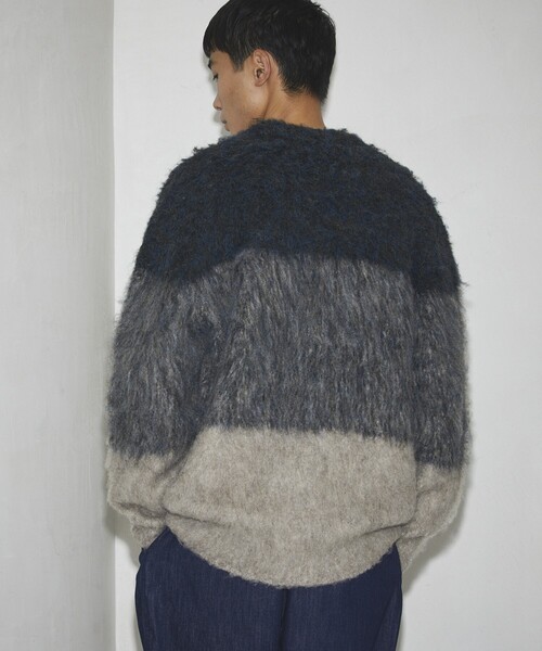 Firsthand(ファーストハンド)の「Firsthand/ファーストハンド グラデーションシャギーカーディガン / シャギーニット(カーディガン/ボレロ・メンズ・ベージュ/ブラック/ブルー・0/1)」の21枚目の写真