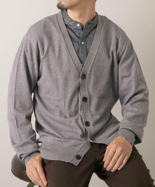 URBAN RESEARCH ROSSO MEN（アーバンリサーチロッソメン）の「『WEB限定』ウォッシャブルストレッチVネックニットカーディガン（カーディガン/ボレロ・メンズ・ブラウン/ネイビー/ブラック/グレー・MEDIUM/LARGE）」の2枚目の写真