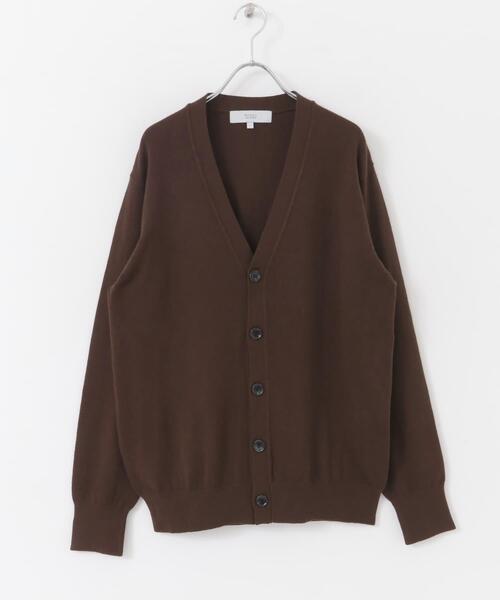 URBAN RESEARCH ROSSO MEN（アーバンリサーチロッソメン）の「『WEB限定』ウォッシャブルストレッチVネックニットカーディガン（カーディガン/ボレロ・メンズ・ブラウン/ネイビー/ブラック/グレー・MEDIUM/LARGE）」の5枚目の写真