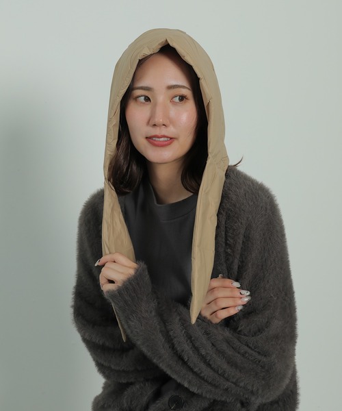 margarines fooded scarf フードマフラー　ブルー　美品 Margarines Hooded Scarf /