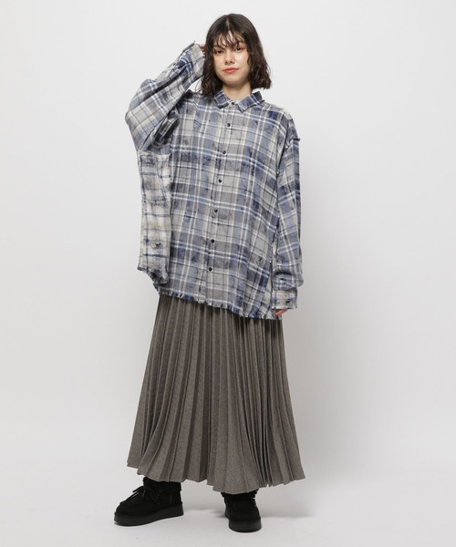 niko and...（ニコアンド）の「ウールライクプリーツスカート（スカート・レディース・ライトグレー/スモーク/ブルー/イエロー・SHORT/MEDIUM）」の18枚目の写真