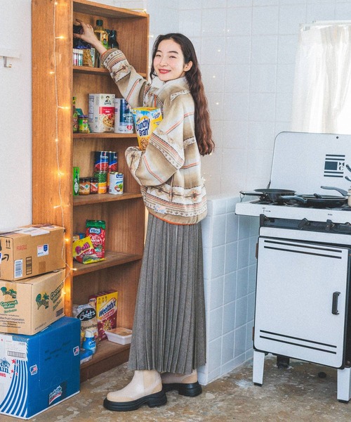 niko and...（ニコアンド）の「ウールライクプリーツスカート（スカート・レディース・ライトグレー/スモーク/ブルー/イエロー・SHORT/MEDIUM）」の11枚目の写真