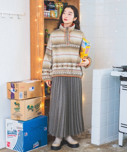 niko and...（ニコアンド）の「ウールライクプリーツスカート（スカート・レディース・ライトグレー/スモーク/ブルー/イエロー・SHORT/MEDIUM）」の12枚目の写真