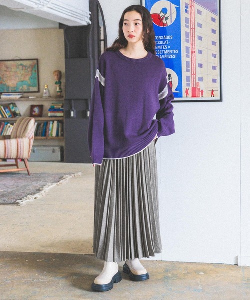 niko and...（ニコアンド）の「ウールライクプリーツスカート（スカート・レディース・ライトグレー/スモーク/ブルー/イエロー・SHORT/MEDIUM）」の13枚目の写真