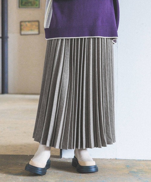 niko and...（ニコアンド）の「ウールライクプリーツスカート（スカート・レディース・ライトグレー/スモーク/ブルー/イエロー・SHORT/MEDIUM）」の15枚目の写真
