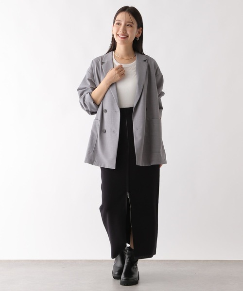 LEPSIM（レプシィム）の「12ゲージフロントジップニットスカート　133260（スカート・レディース・ブラック/グレー・FREE）」の6枚目の写真