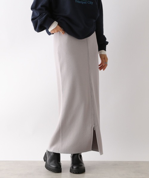 LEPSIM（レプシィム）の「12ゲージフロントジップニットスカート　133260（スカート・レディース・ブラック/グレー・FREE）」の9枚目の写真