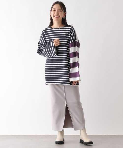 LEPSIM（レプシィム）の「12ゲージフロントジップニットスカート　133260（スカート・レディース・ブラック/グレー・FREE）」の18枚目の写真