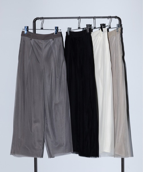 MAISON BREEZE reveur(メゾンブリーズレヴール)の「【MAISON BREEZE reveur】T/Puツイル×チュール レイヤードパンツ XNN(その他パンツ・レディース・ブラック/グレー/グレイッシュベージュ/アイボリー・FREE)」の5枚目の写真