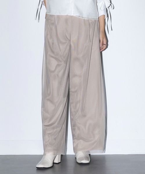 MAISON BREEZE reveur(メゾンブリーズレヴール)の「【MAISON BREEZE reveur】T/Puツイル×チュール レイヤードパンツ XNN(その他パンツ・レディース・ブラック/グレー/グレイッシュベージュ/アイボリー・FREE)」の16枚目の写真