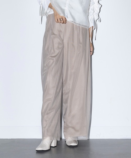MAISON BREEZE reveur(メゾンブリーズレヴール)の「【MAISON BREEZE reveur】T/Puツイル×チュール レイヤードパンツ XNN(その他パンツ・レディース・ブラック/グレー/グレイッシュベージュ/アイボリー・FREE)」の18枚目の写真