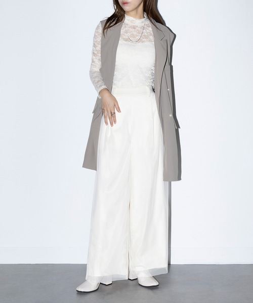 MAISON BREEZE reveur(メゾンブリーズレヴール)の「【MAISON BREEZE reveur】T/Puツイル×チュール レイヤードパンツ XNN(その他パンツ・レディース・ブラック/グレー/グレイッシュベージュ/アイボリー・FREE)」の11枚目の写真