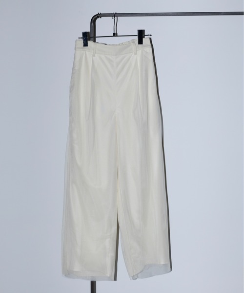 MAISON BREEZE reveur(メゾンブリーズレヴール)の「【MAISON BREEZE reveur】T/Puツイル×チュール レイヤードパンツ XNN(その他パンツ・レディース・ブラック/グレー/グレイッシュベージュ/アイボリー・FREE)」の7枚目の写真