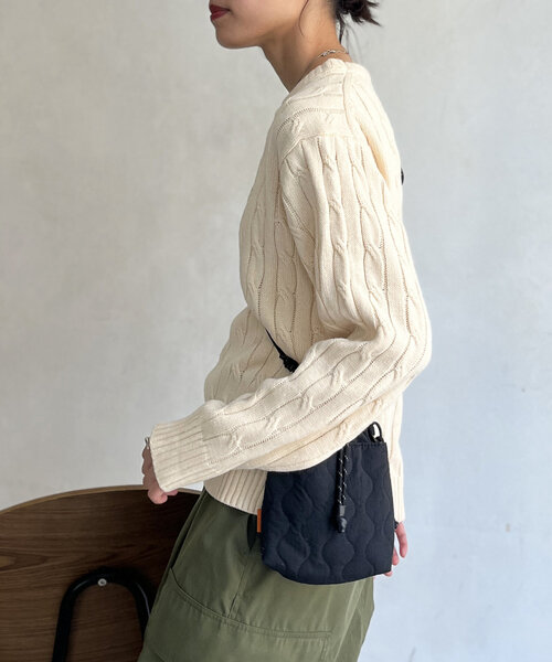 U.S. POLO ASSN.（ユーエスポロアッスン）の「ケーブルニット（ニット/セーター・レディース・レッド/グリーン/ネイビー/マスタード/サックスブルー/アイボリー/グレー・FREE）」の10枚目の写真