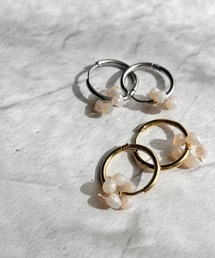 【 金属アレルギー対応 】 2wayフルールビーズ ピアス サージカルステンレス (両耳用)