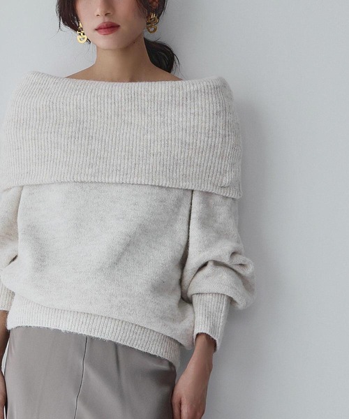 セール】《新色追加》2WAY オフショルダー ニット プルオーバー