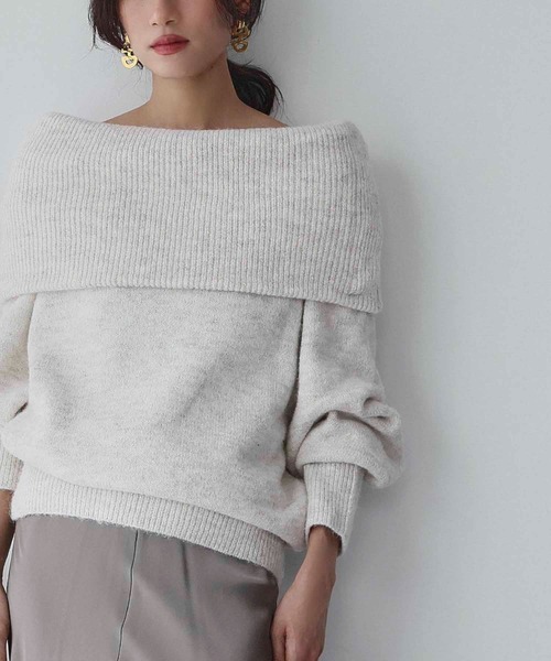 セール】《新色追加》2WAY オフショルダー ニット プルオーバー