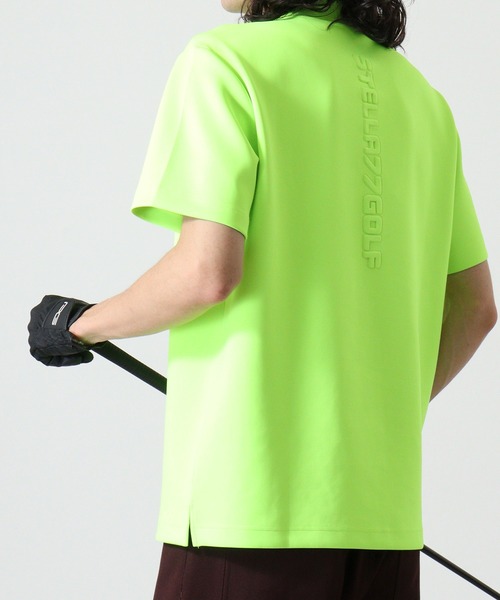 PEARLY GATES 蛍光イエロー モックネックTシャツ　L PEARLY GATES 【NEW】PEARLY パーリーゲイツ ベア疑似メッシュ
