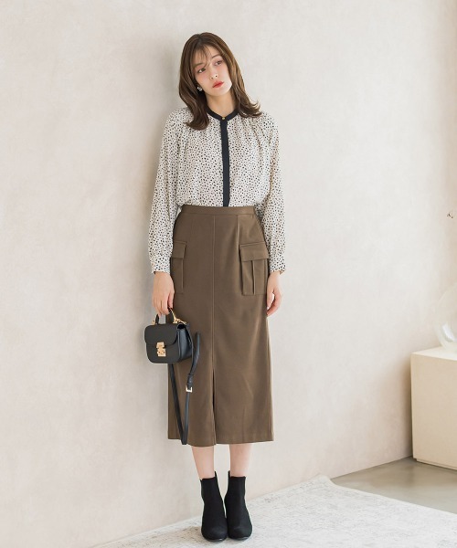 ketty（ケティ）の「レオパードプリントノーカラーブラウス≪手洗い可能≫（シャツ/ブラウス・レディース・アイボリー/ブラック系その他/ブラウン系その他・M）」の4枚目の写真