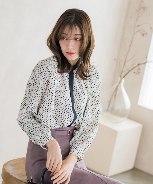 ketty（ケティ）の「レオパードプリントノーカラーブラウス≪手洗い可能≫（シャツ/ブラウス・レディース・アイボリー/ブラック系その他/ブラウン系その他・M）」の9枚目の写真