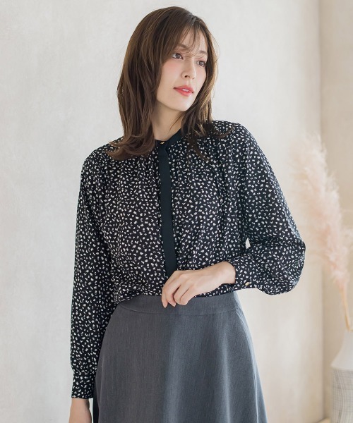 ketty（ケティ）の「レオパードプリントノーカラーブラウス≪手洗い可能≫（シャツ/ブラウス・レディース・アイボリー/ブラック系その他/ブラウン系その他・M）」の5枚目の写真