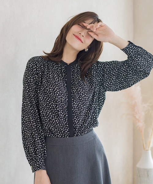 ketty（ケティ）の「レオパードプリントノーカラーブラウス≪手洗い可能≫（シャツ/ブラウス・レディース・アイボリー/ブラック系その他/ブラウン系その他・M）」の16枚目の写真