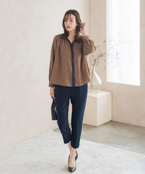 ketty（ケティ）の「レオパードプリントノーカラーブラウス≪手洗い可能≫（シャツ/ブラウス・レディース・アイボリー/ブラック系その他/ブラウン系その他・M）」の14枚目の写真