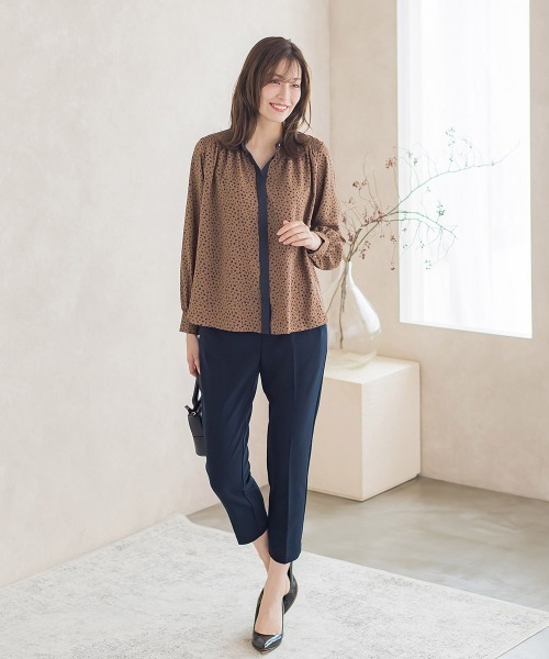 ketty（ケティ）の「レオパードプリントノーカラーブラウス≪手洗い可能≫（シャツ/ブラウス・レディース・アイボリー/ブラック系その他/ブラウン系その他・M）」の15枚目の写真
