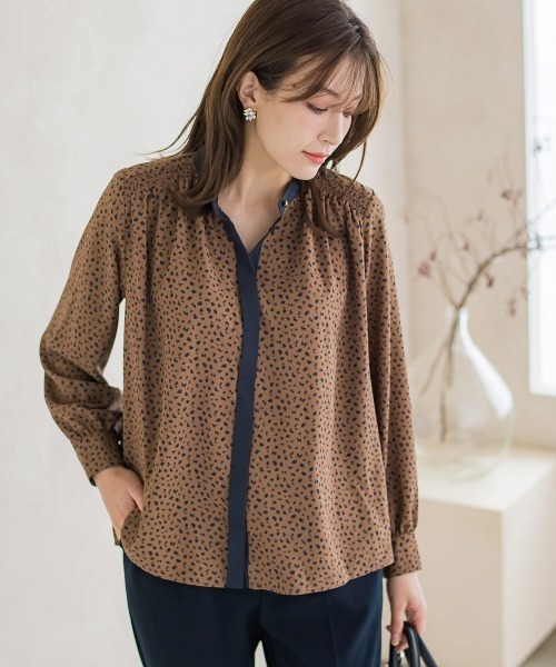 ketty（ケティ）の「レオパードプリントノーカラーブラウス≪手洗い可能≫（シャツ/ブラウス・レディース・アイボリー/ブラック系その他/ブラウン系その他・M）」の12枚目の写真