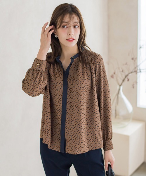 ketty（ケティ）の「レオパードプリントノーカラーブラウス≪手洗い可能≫（シャツ/ブラウス・レディース・アイボリー/ブラック系その他/ブラウン系その他・M）」の13枚目の写真