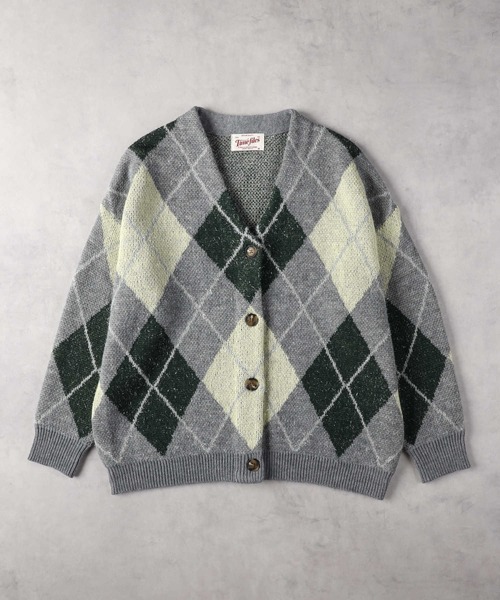 Right-on（ライトオン）の「ラメアーガイルカーディガン（カーディガン/ボレロ・レディース・ブルー/グリーン・XL/M/L）」の9枚目の写真