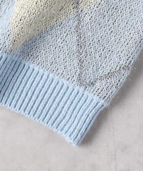 Right-on（ライトオン）の「ラメアーガイルカーディガン（カーディガン/ボレロ・レディース・ブルー/グリーン・XL/M/L）」の16枚目の写真