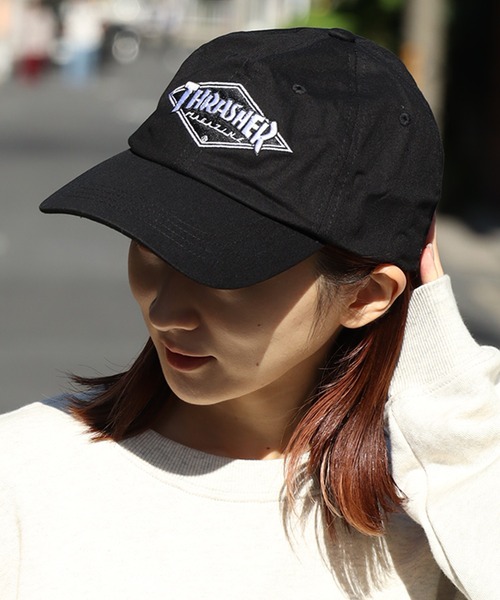 THRASHER（スラッシャー）の「【THRASHER/スラッシャー】ダイヤロゴ コットンツイルキャップ（キャップ・メンズ・ブラック・FREE）」の11枚目の写真