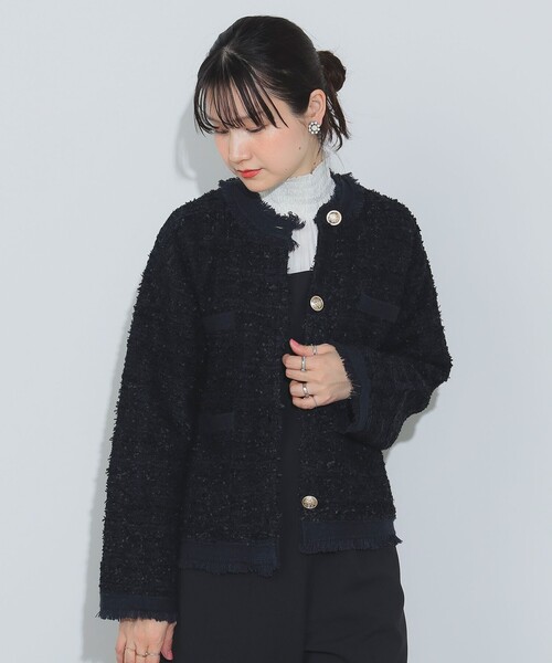 BEAMS HEART（ビームスハート）の「ツイード ニット ジャケット（ノー